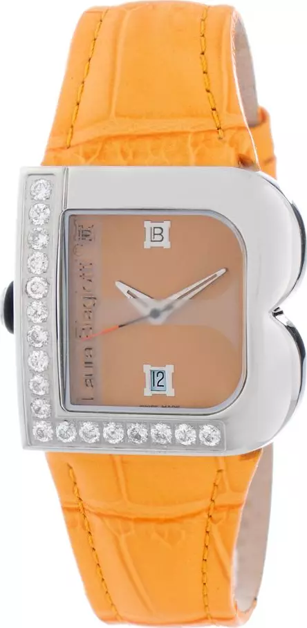 Orange Leather Dress Watch