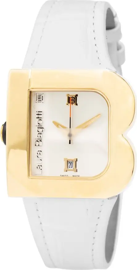 White Leather Dress Watch