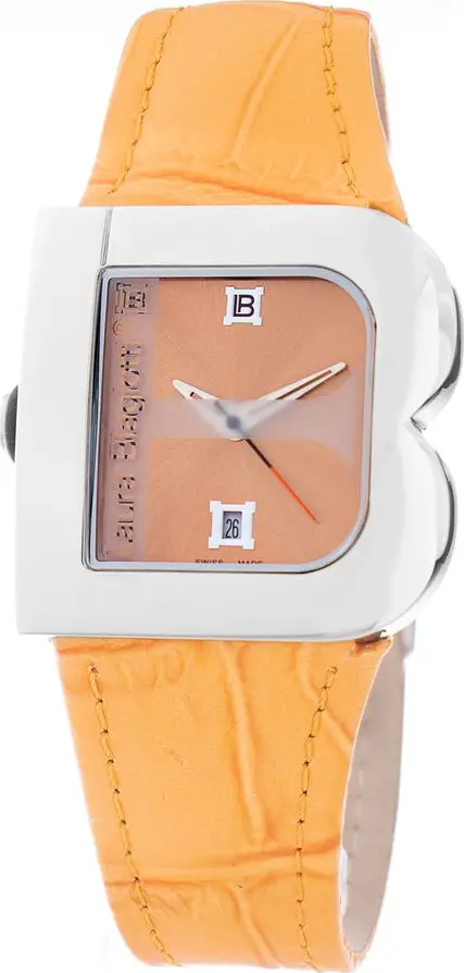 Orange Leather Dress Watch
