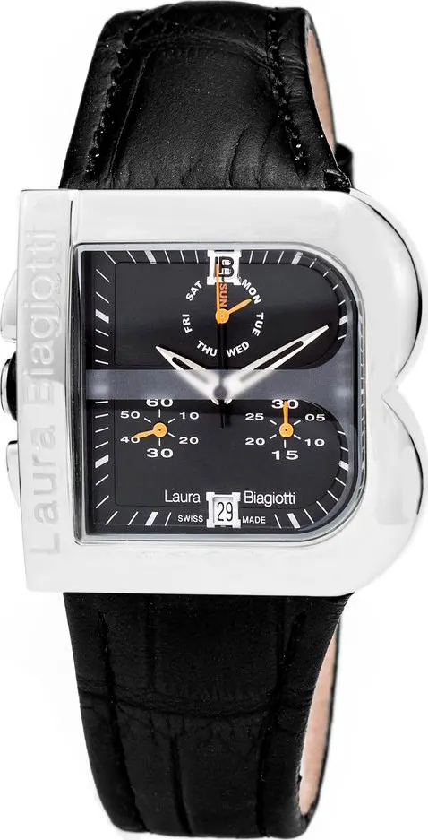 Black Leather Dress Watch