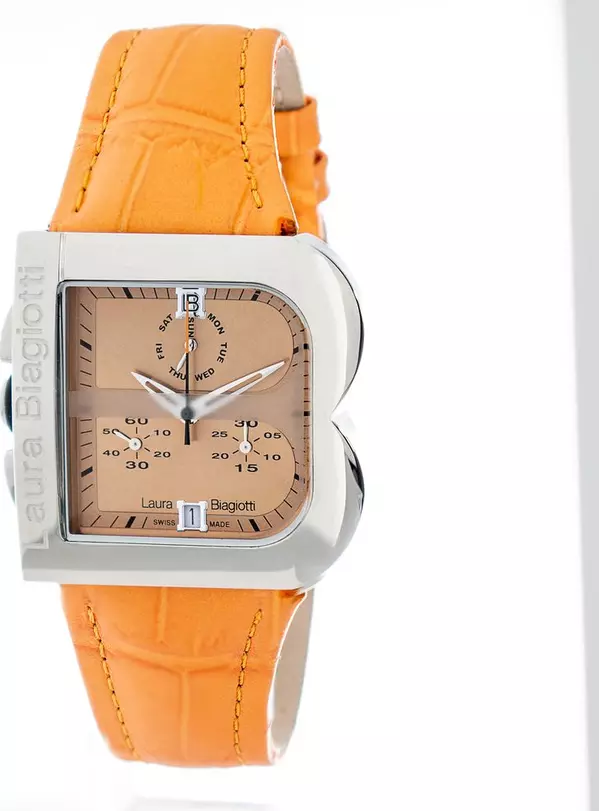 Orange Leather Dress Watch