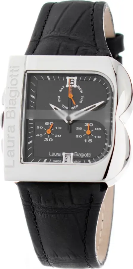 Black Leather Dress Watch