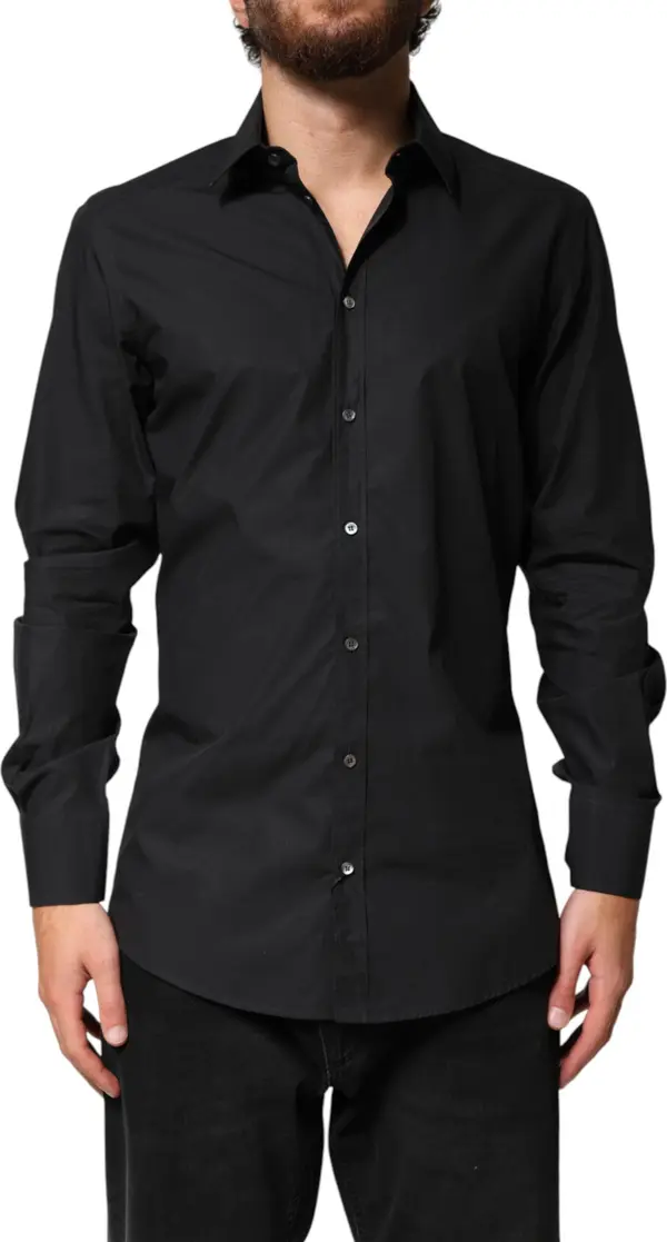 Black GOLD Cotton Men Dress Formal Shirt
