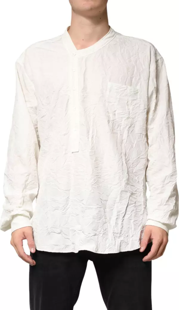 White Cotton Men Long Sleeves Men Shirt