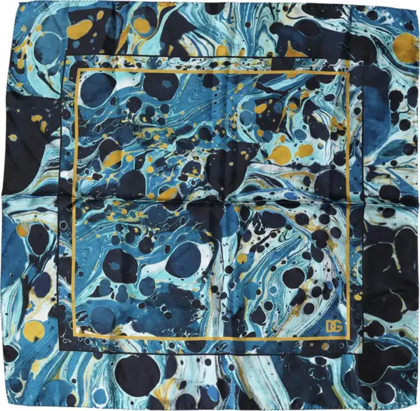 Multicolor Marble Square Foulard Scarf