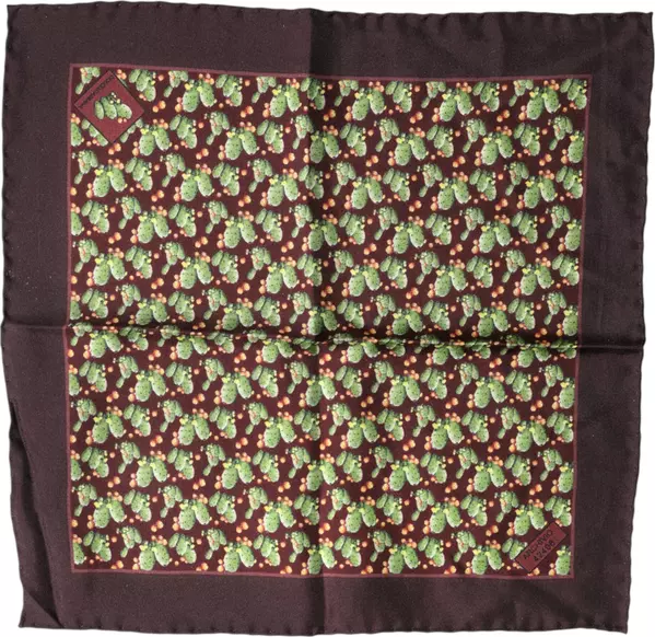 Brown Cactus Print Square Handkerchief Scarf