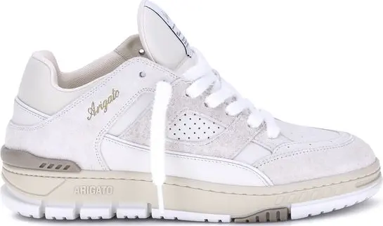 Beige Calf Leather Bos Taurus Athletic Sneakers