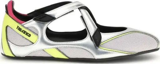 Silver Polyurethane Ballet Flats