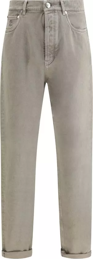Bicolor Cotton Straight-Leg Jeans