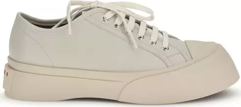 White Calf Leather Bos Taurus Chunky Sneakers