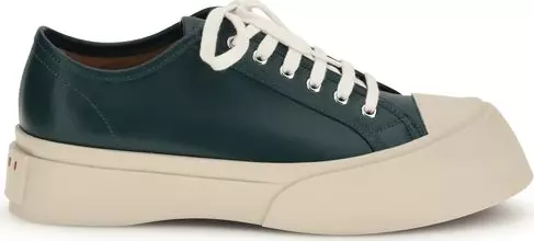 Black Calf Leather Bos Taurus Platform Sneakers