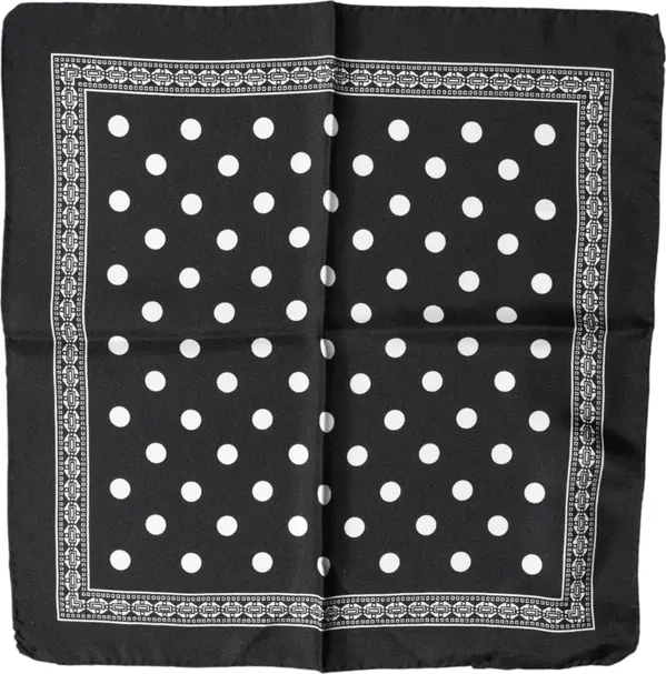Black Polka Dot Square Handkerchief Scarf
