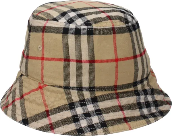 Beige Cotton Bucket Hat