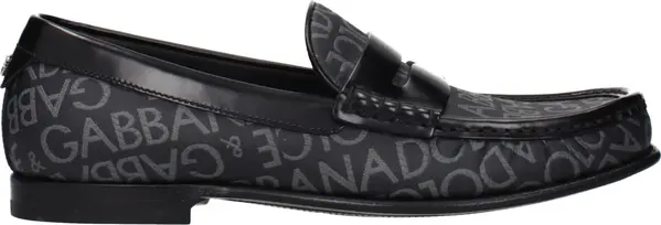 Black Fabric Slip-On Loafers