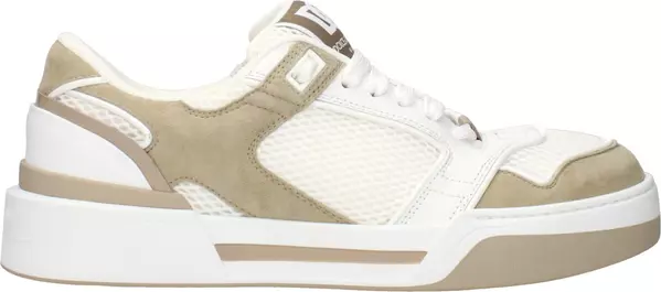White Fabric Low Top Sneakers