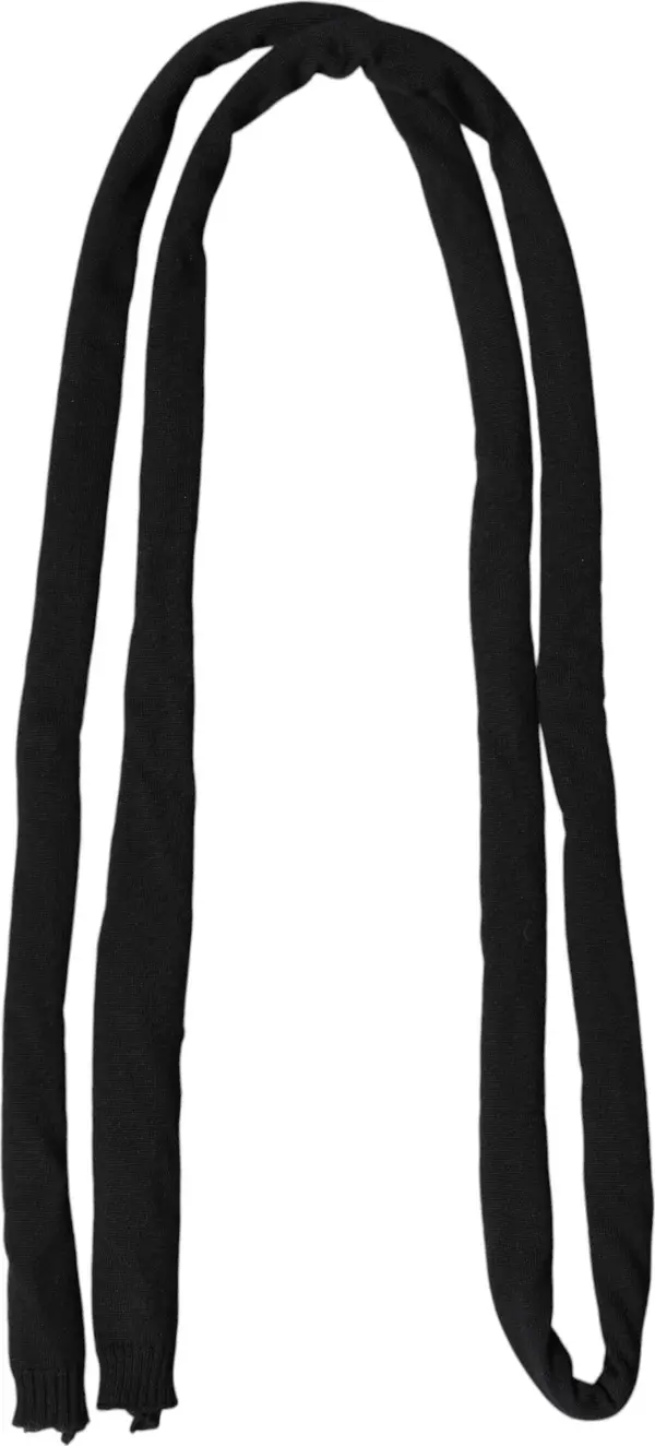 Black Wool Knitted Neck Wrap Shawl Men Scarf