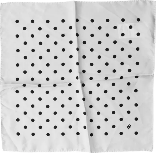 White Polka Dot Square Handkerchief Scarf