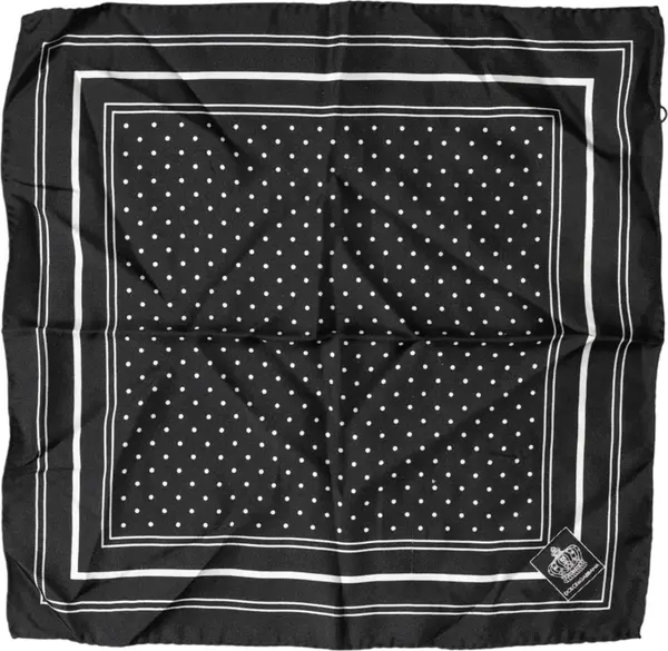 Scarf Black Poka Dot Men Square Handkerchief