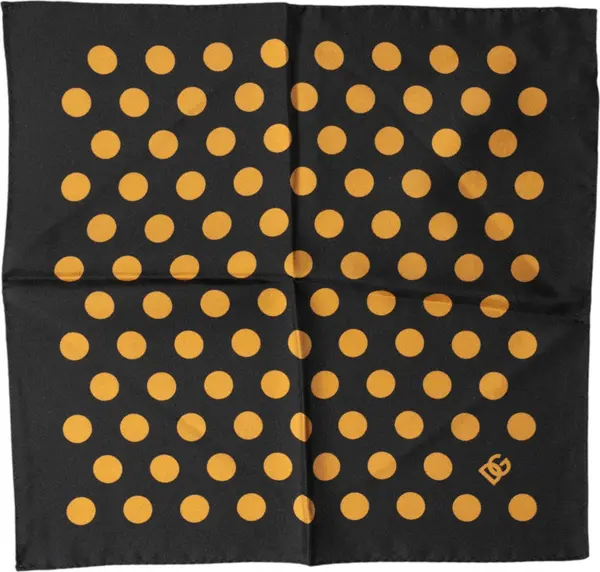 Black Polka Dot Square Handkerchief Scarf