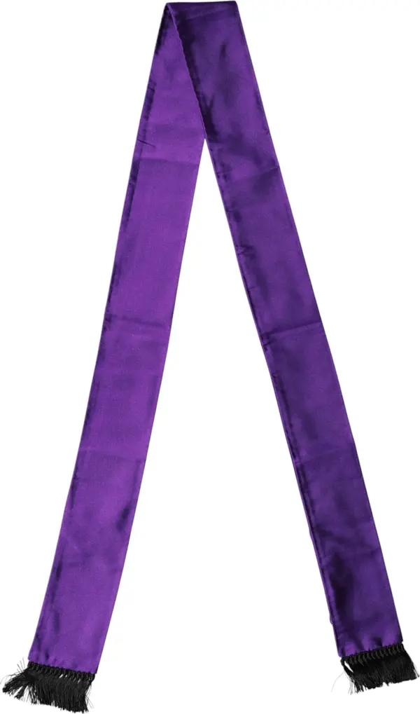Violet Silk Fringes Neck Wrap Foulard Scarf