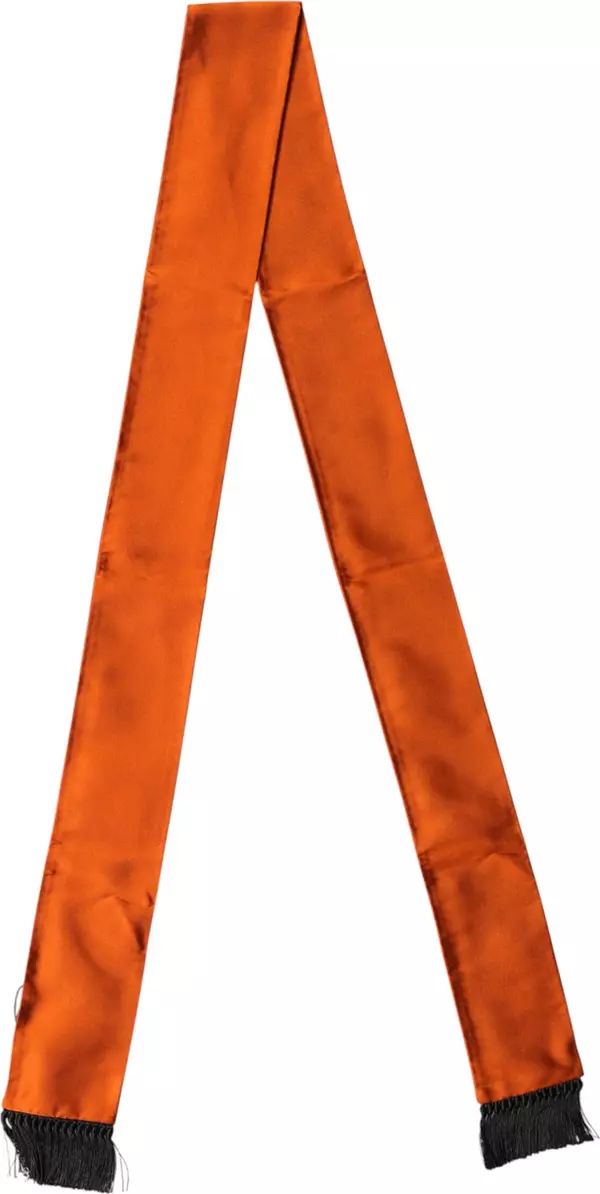 Orange Silk Fringes Neck Wrap Foulard Scarf