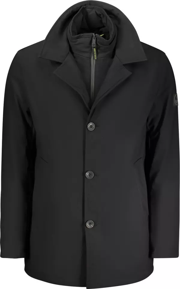 Black Polyester Men's Jacket