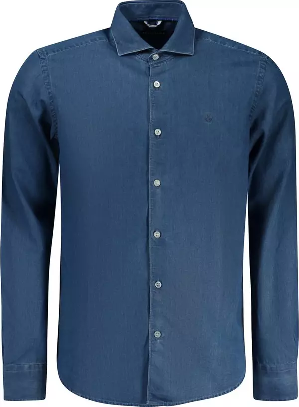Blue Cotton Men Shirt