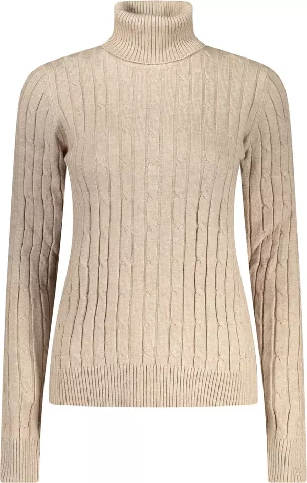 Beige Viscosa Women Sweater