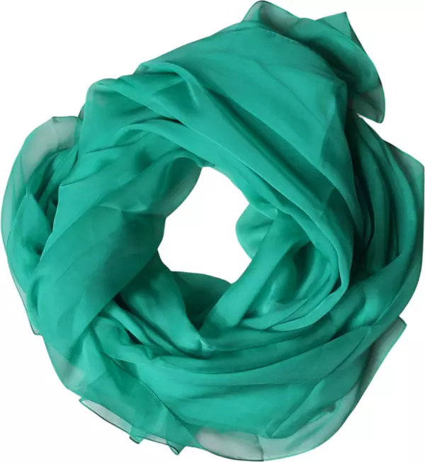 Green Stole Silk Neck Wrap Shawl Scarf