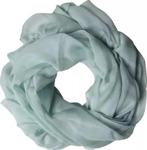 Light Teal Silk Stole Neck Wrap Shawl Scarf