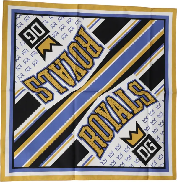 Multicolor DG Royals Square Foulard Men 50cm x 50cm Scarf