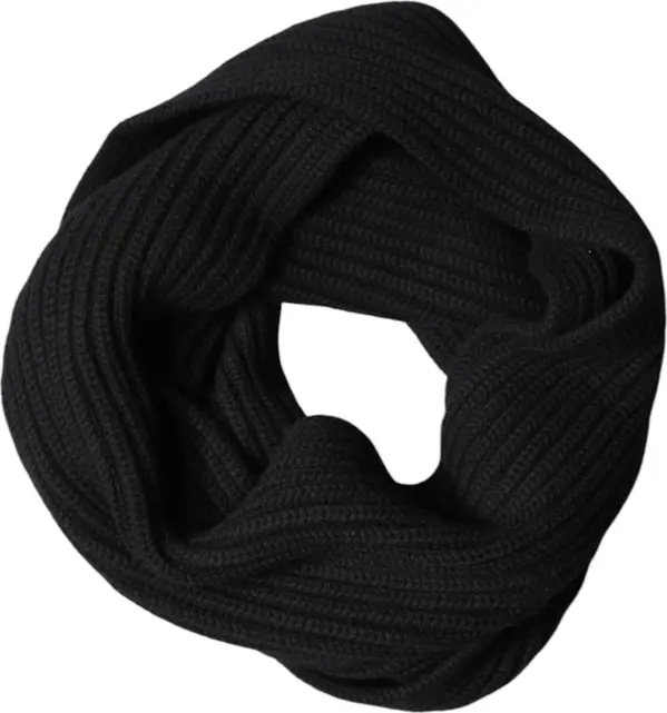 Black Cashmere Knit Neck Wrap Shawl 202cm x 26cm  Scarf