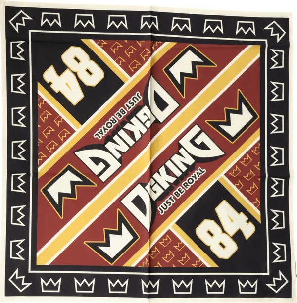 Multicolor DG King Square Foulard Men 50.5cm x 50cm Scarf
