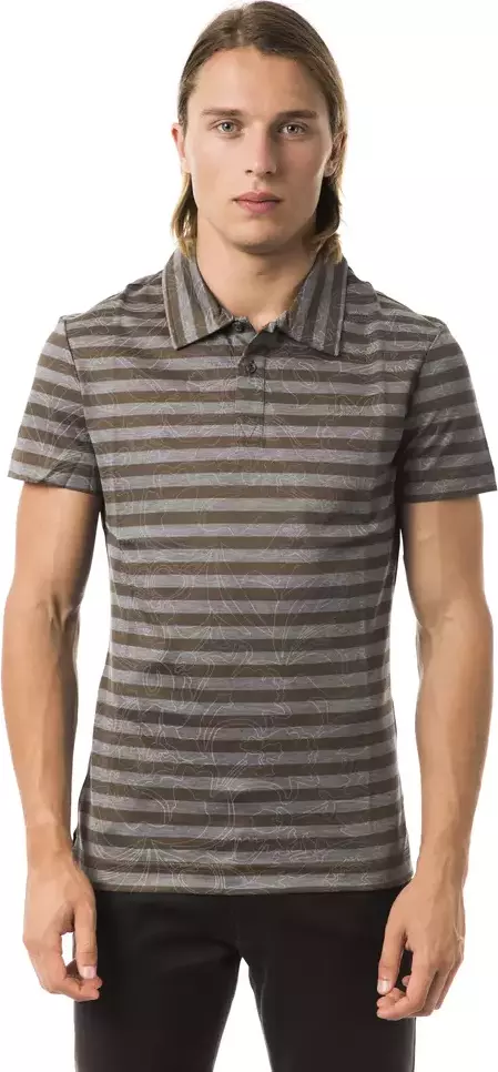 Gray Cotton Men Polo Shirt