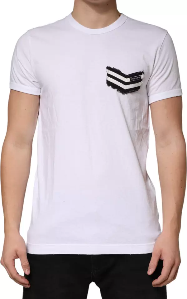 White Stripes Cotton Crew Neck Tee T-shirt
