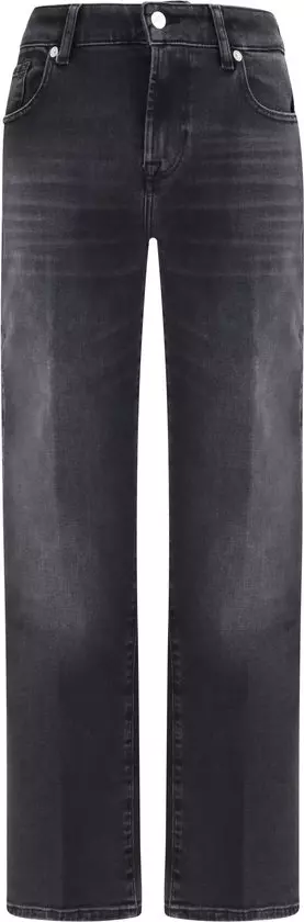 Black Cotton Straight-Leg Jeans