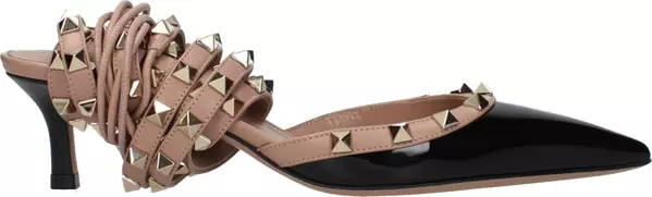 Black Leather Strap-On Sandals