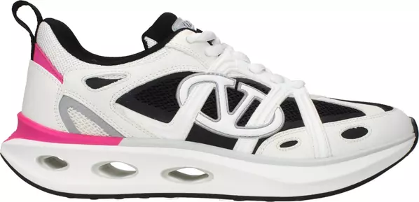 White Fabric Athletic Sneakers