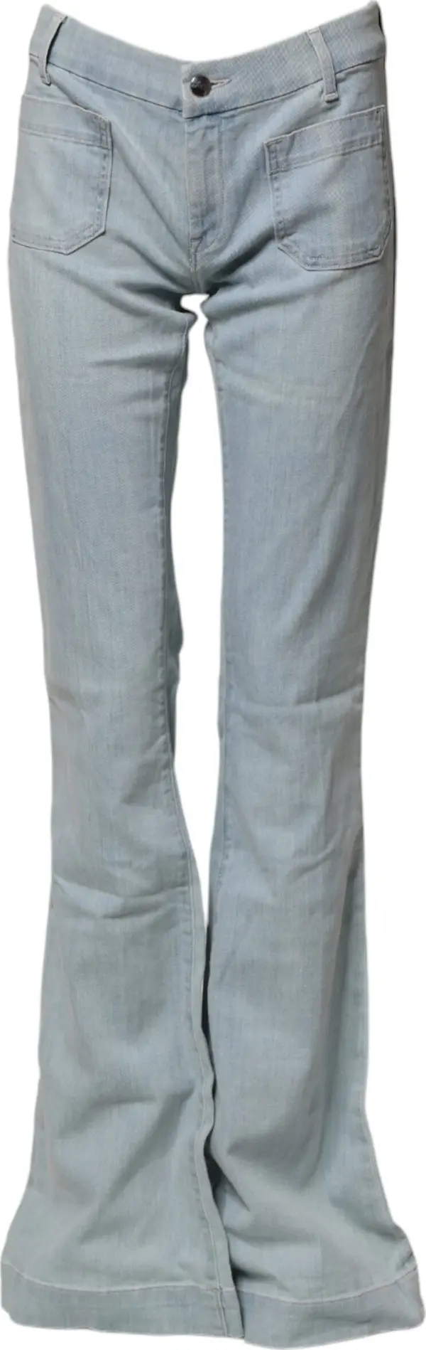 Light Blue Boot Cut Mid Waist Denim Casual Jeans