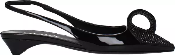 Black Leather Flat Sandals