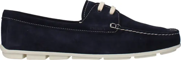 Blue Leather Slip-On Loafers