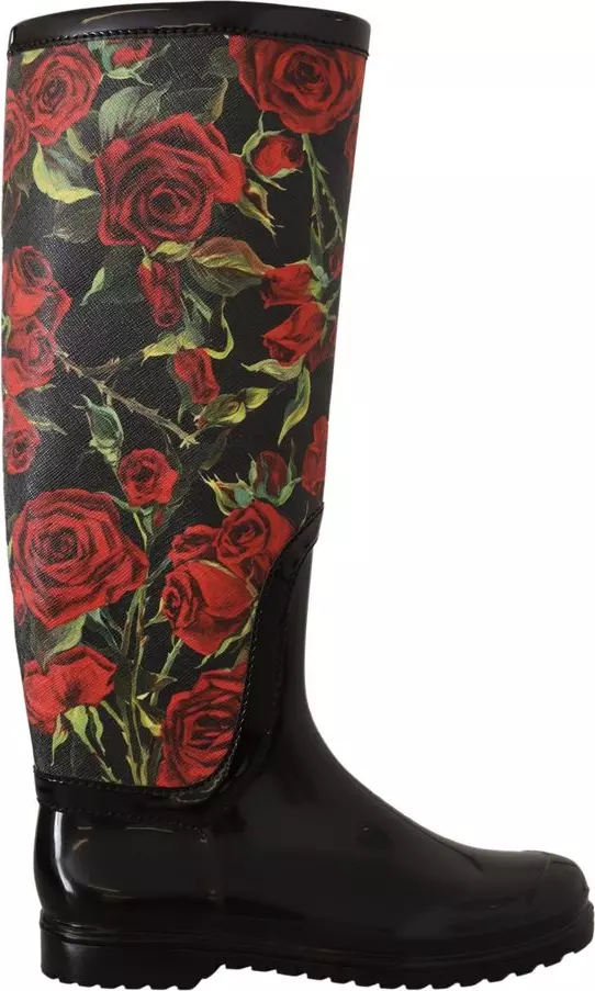 Black Polyvinyl Rain Boots