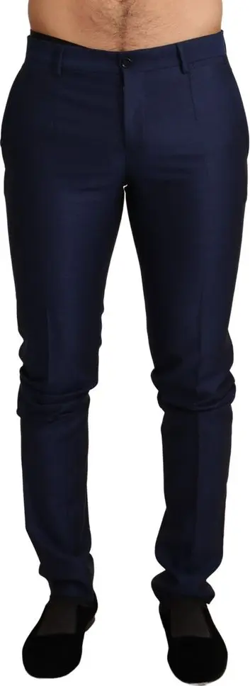 Blue Virgin Wool Pants