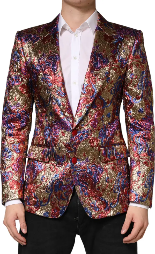 Multicolor Jacquard Single Breasted Blazer