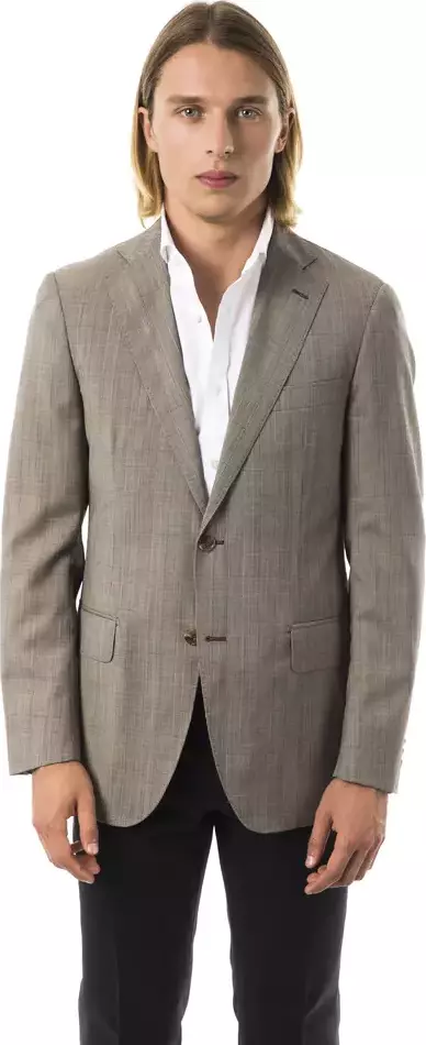 Gray Wool Mens Blazer