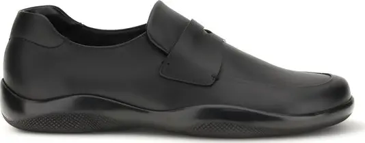 Black Calf Leather Bos Taurus Slip-On Loafers
