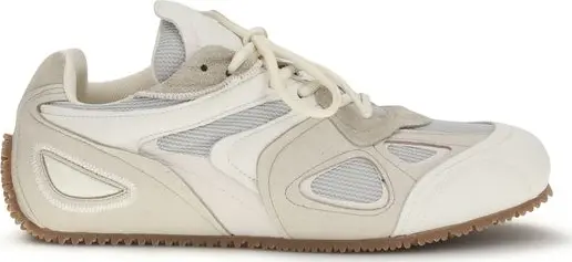 Beige Calf Leather Bos Taurus Low Top Sneakers