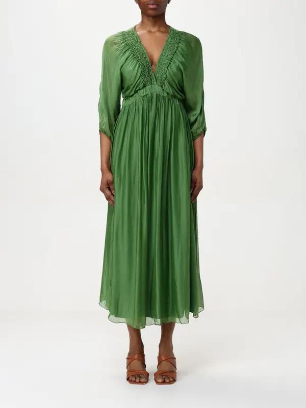 Bicolor Silk Casual Dress