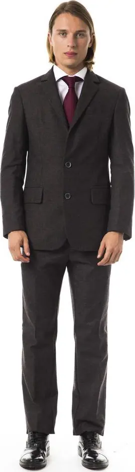 Brown Cotton Two-Piece Suit