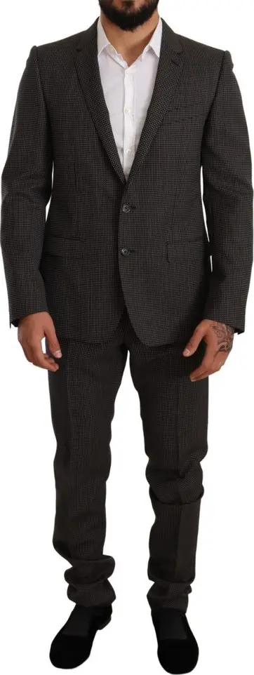 Black Virgin Wool Two-Piece Suit